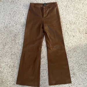 Vintage Brown Leather Pants Banana Republic